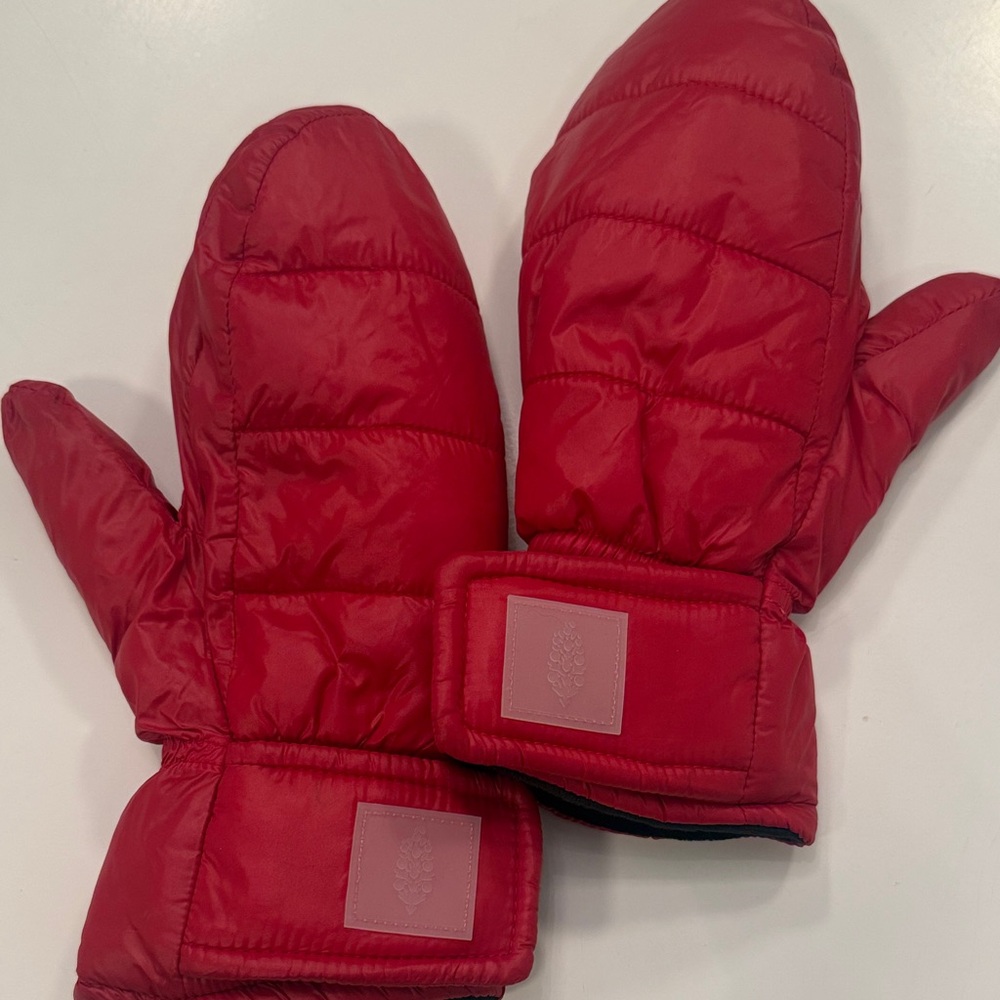 Free People Movement Red Nylon, lined Mittens.